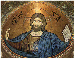 Christ Pantokrator in Monreale Cathedral.