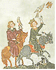 Frederick hunting with Falcons.