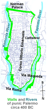 Ancient Palermo's punic walls.